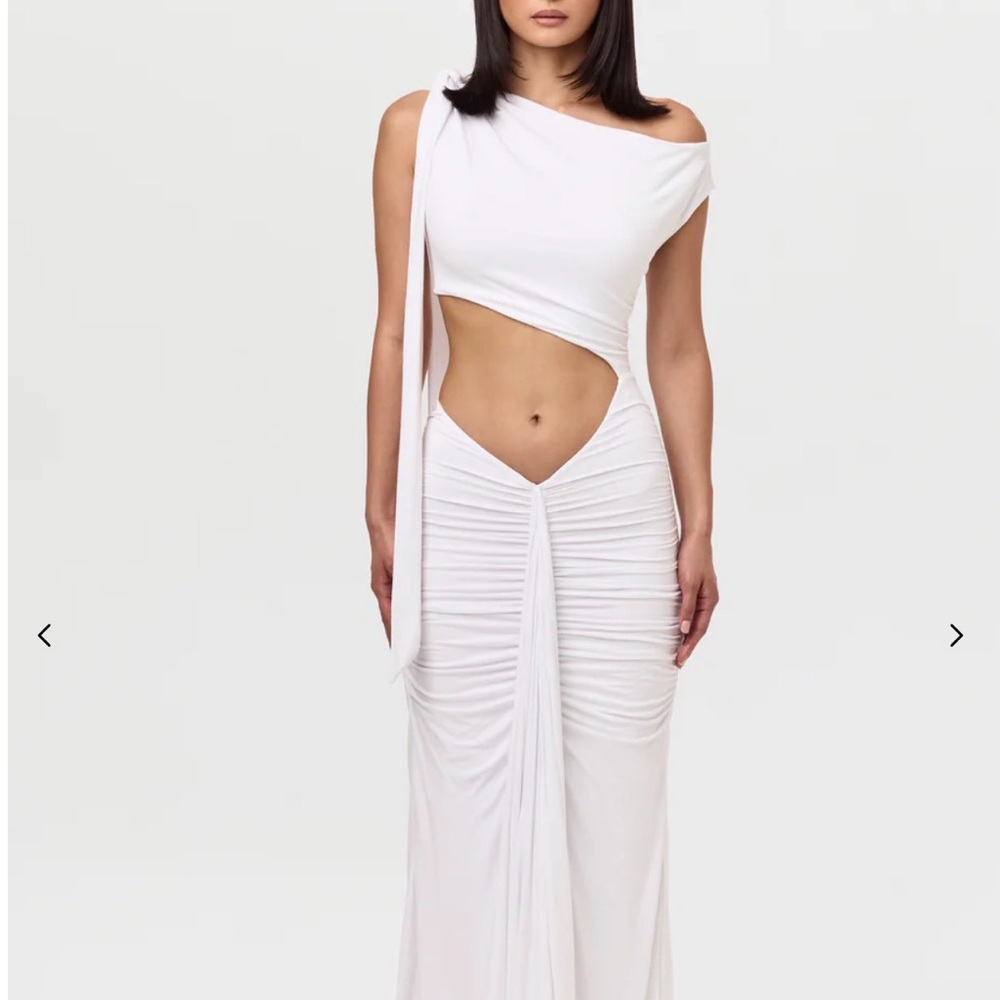 Naked Wardrobe SMOOTH OFF-SHOULDER ASYMMETRIC DRESS - NWT